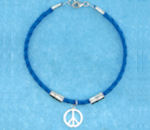 Peace Sign bracelet Blue