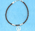 Peace Sign bracelet Dark Brown