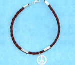 Peace Sign bracelet Chocolate