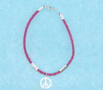 Peace Sign bracelet Pink
