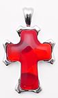 sterling silver red cross pendant 2AC53red