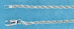 sterling silver 2.5mm rope chain