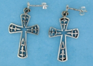 sterling silver cross earrings A60726