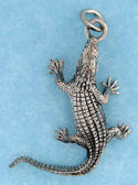 sterling silver alligator pendant