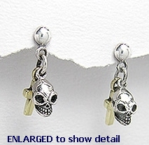 model A768-151 skull earrings enlarged view