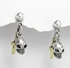 sterling silver skull earrings A768-151