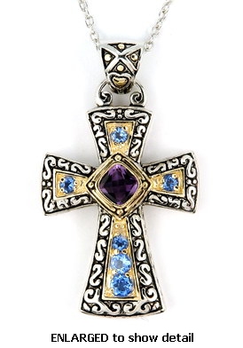 AAP010 amethyst and topaz necklace