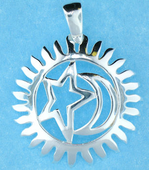 model ABC706-2678 sun moon stars pendant enlarged view