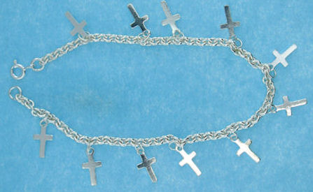 sterling silver cross bracelet ABCT706418