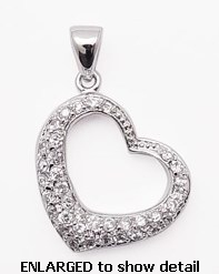 ABZ205 cz heart pendant