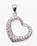 sterling silver cz heart pendant ABZ205