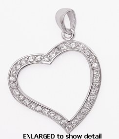 ABZ221 cz heart pendant