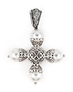 sterling silver cz cross pendant ABZ579