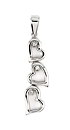 sterling silver cz heart pendant ABZ613