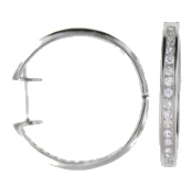 sterling silver cz hoop earrings style ACHH0032