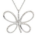 sterling silver Cubic Zirconia butterfly necklace ACZ387