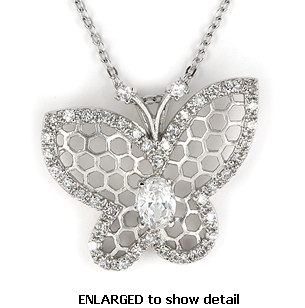 ACZ570 CZ butterfly necklace