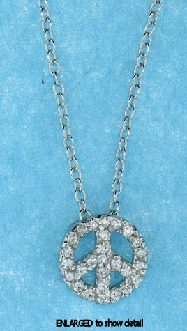 ACZN658 CZ peace sign necklace