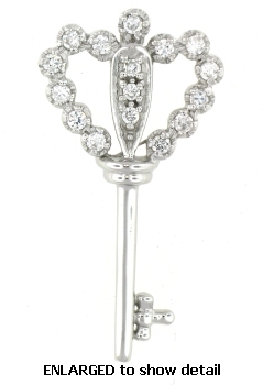 ADPC1227 CZ Key Pendant ENLARGED