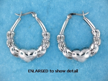 model AEDC0002 claddagh earrings enlarged view