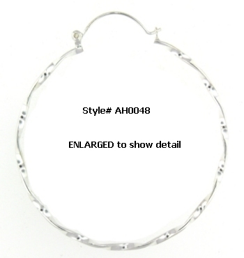 Twisted Hoop Earrings style AH0048 ENLARGED view