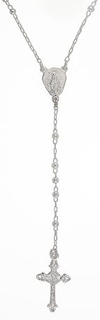 sterling silver cross rosary necklace AI542