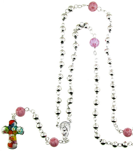 sterling silver cross rosary necklace AMP1260