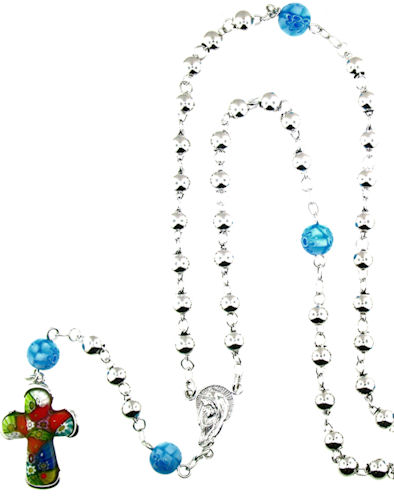 sterling silver cross rosary necklace AMP1261