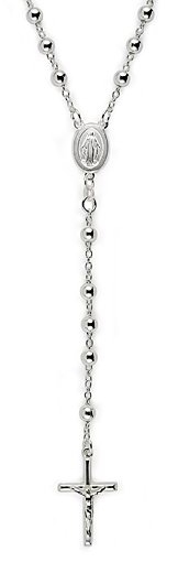 sterling silver cross rosary necklace AN003