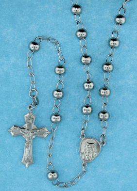 sterling silver cross rosary necklace ANK016MMR