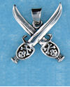 Model AP0070 skull with swords pendant