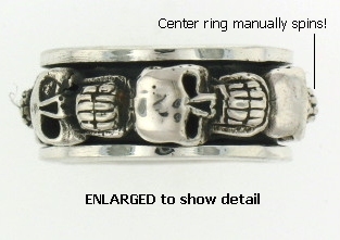Model AR0184 Skull Spinner Ring
