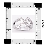 Sterling Silver cross cz ring ARW297