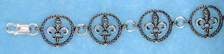 sterling silver Fleur de Lis bracelet
