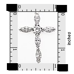 sterling silver CZ cross pendant ATP068
