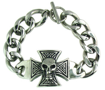stainless steel skull bracelet BCJ0154