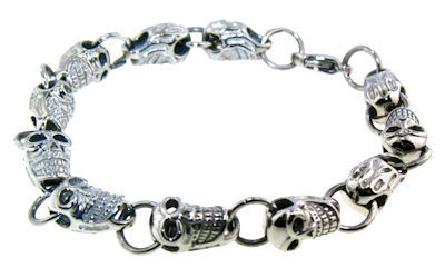 stainless steel skull bracelet BRJ0007