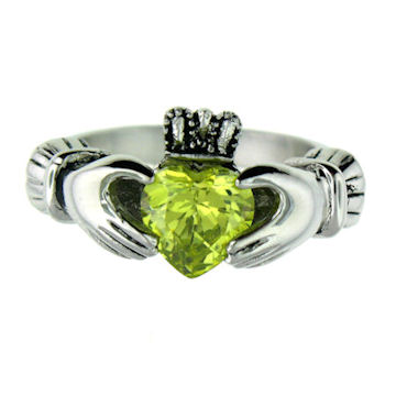 CLR1003-August stainless steel claddagh ring