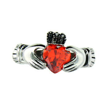 CLR1003-January stainless steel claddagh ring