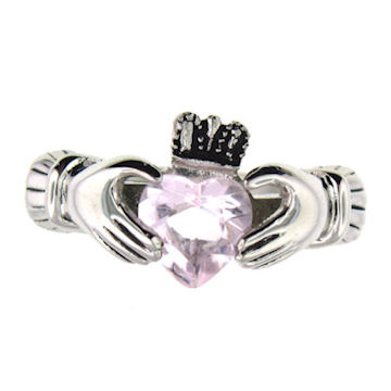 CLR1003-June stainless steel claddagh ring