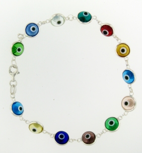 Evil Eye Bracelet EEB011 Translucent Mixed Colors