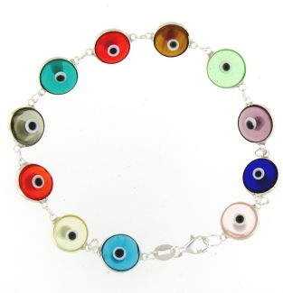 Evil Eye Bracelet EEB012 Translucent Mixed Colors