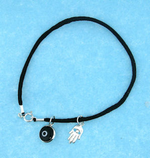 Evil Eye Cord Bracelet EEB12348BLACKEH