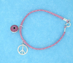 Evil Eye Cord Bracelet EEB12348PINKP