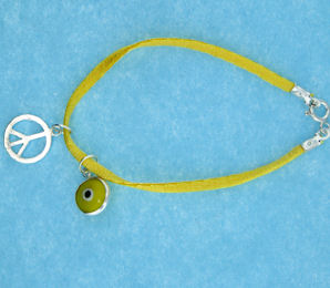 Evil Eye Cord Bracelet EEB12348YELLOWP