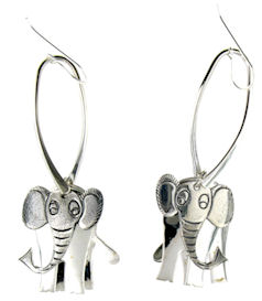 sterling silver elephant earrings ELE7063380