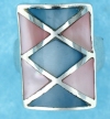 sterling silver MOP ring MOPR0001-PINK/BLUE