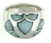 sterling silver MOP ring MOPR002-GREEN