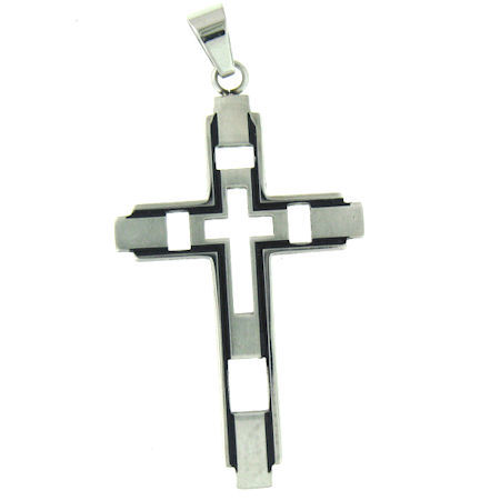 PDJ2108 stainless steel cross pendant ENLARGED