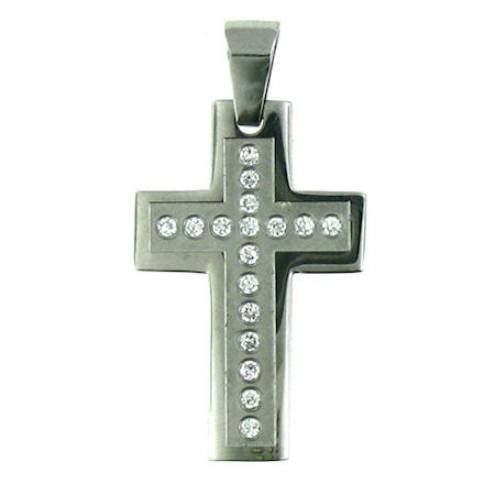 PDJ91018 stainless steel cross pendant ENLARGED